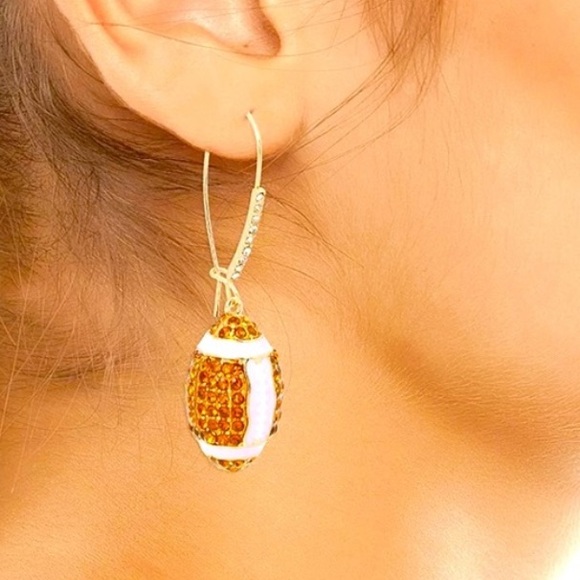 Betsey Johnson Football Dangle Earrings NWT - Picture 4 of 4